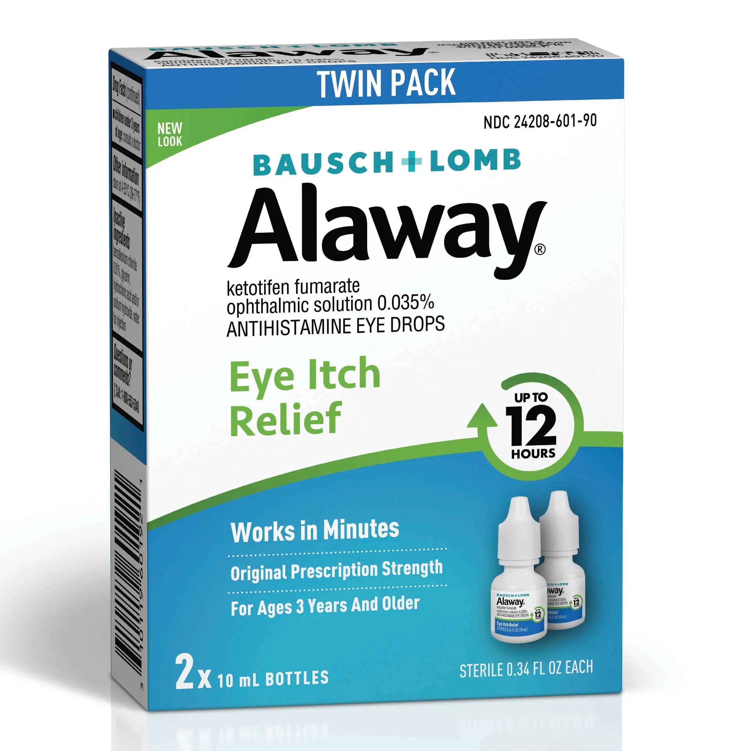 Alaway® Antihistamine Eye Drops, from Bausch   Lomb 0.34 FL OZ, Twin Pack