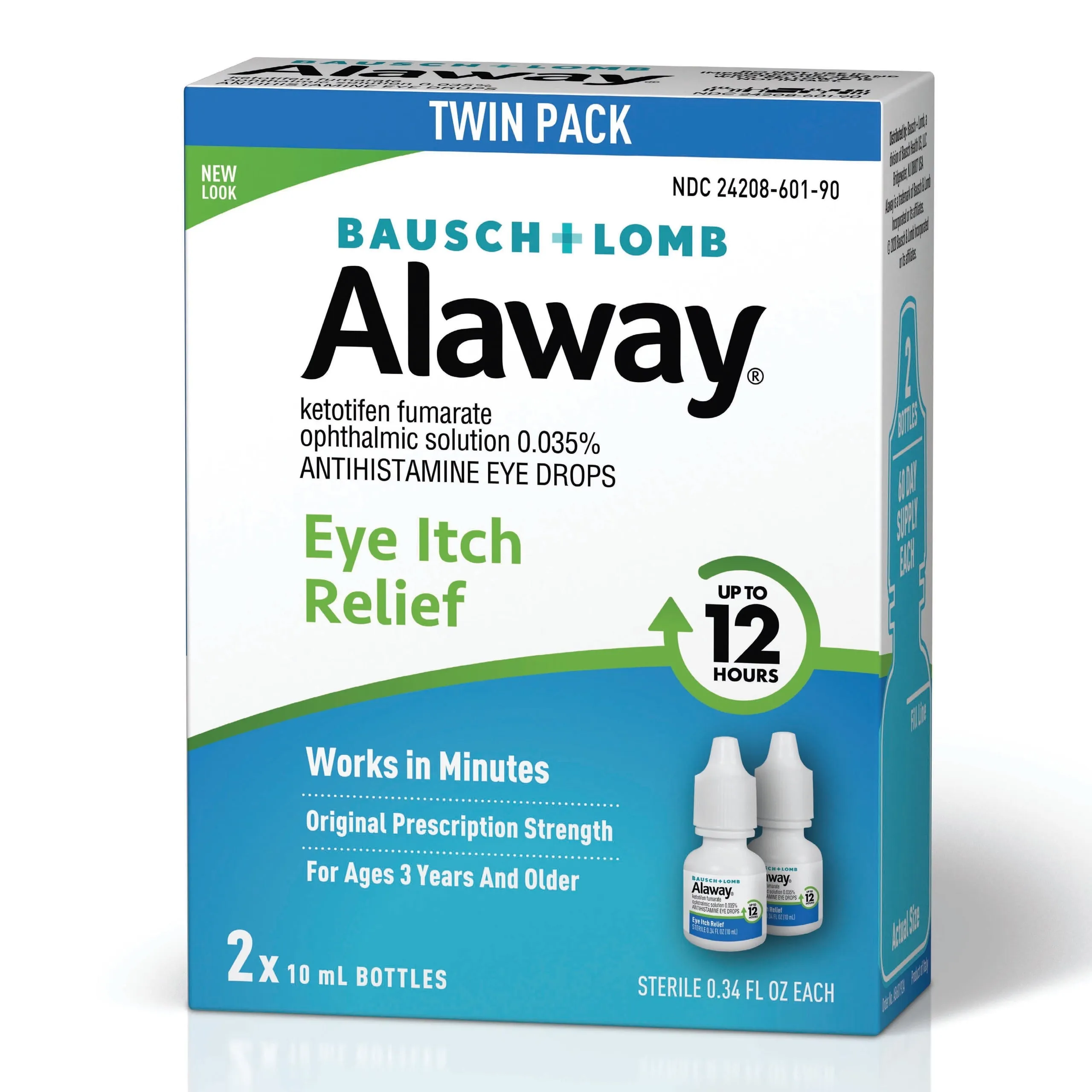 Alaway® Antihistamine Eye Drops, from Bausch   Lomb 0.34 FL OZ, Twin Pack