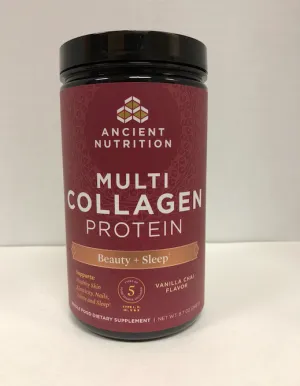 Ancient Nutrition Multi Collagen Protein Beauty   Sleep Vanilla Chai Flavor