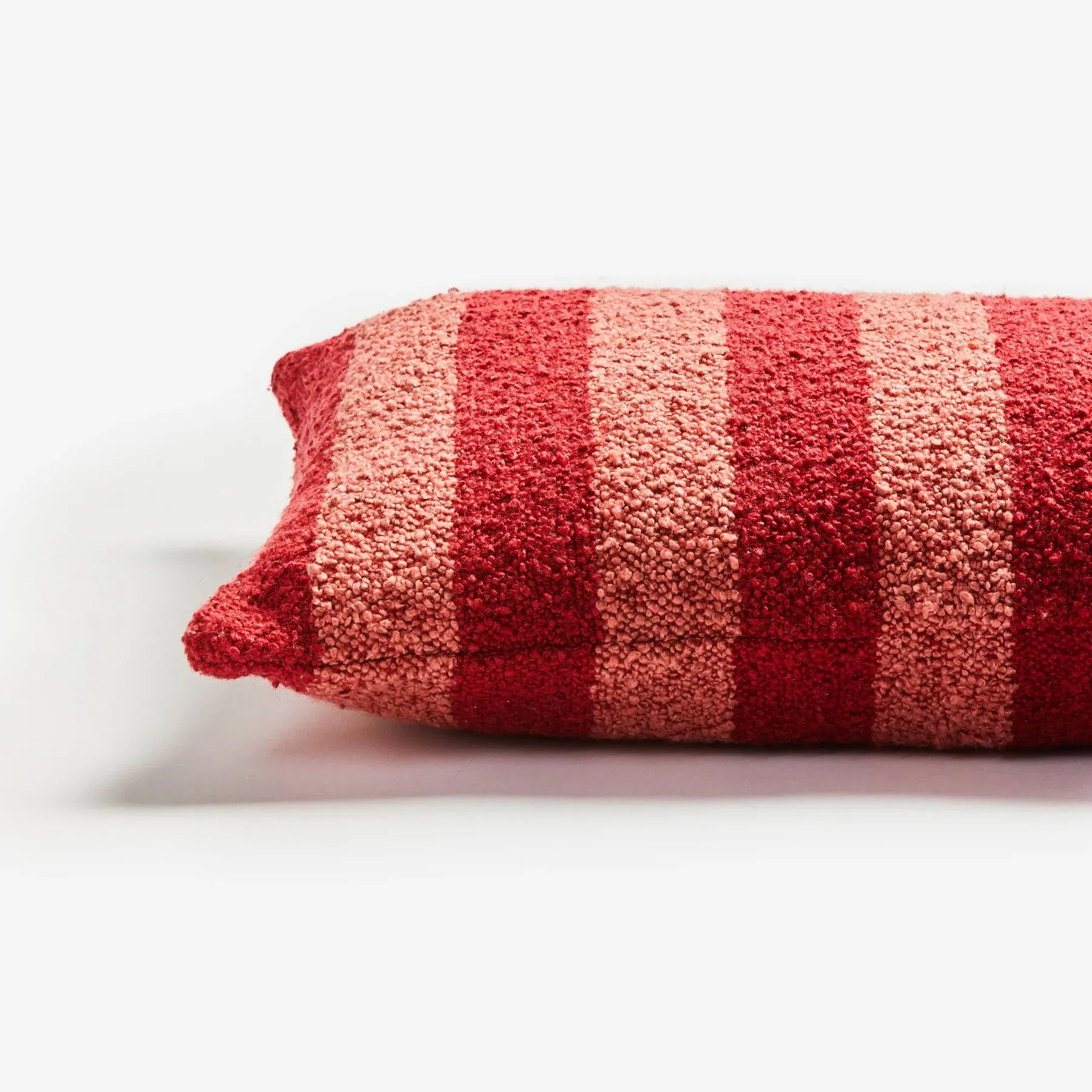 Bonnie & Neil Boucle Stripe Burgundy Cushion 60x40cm