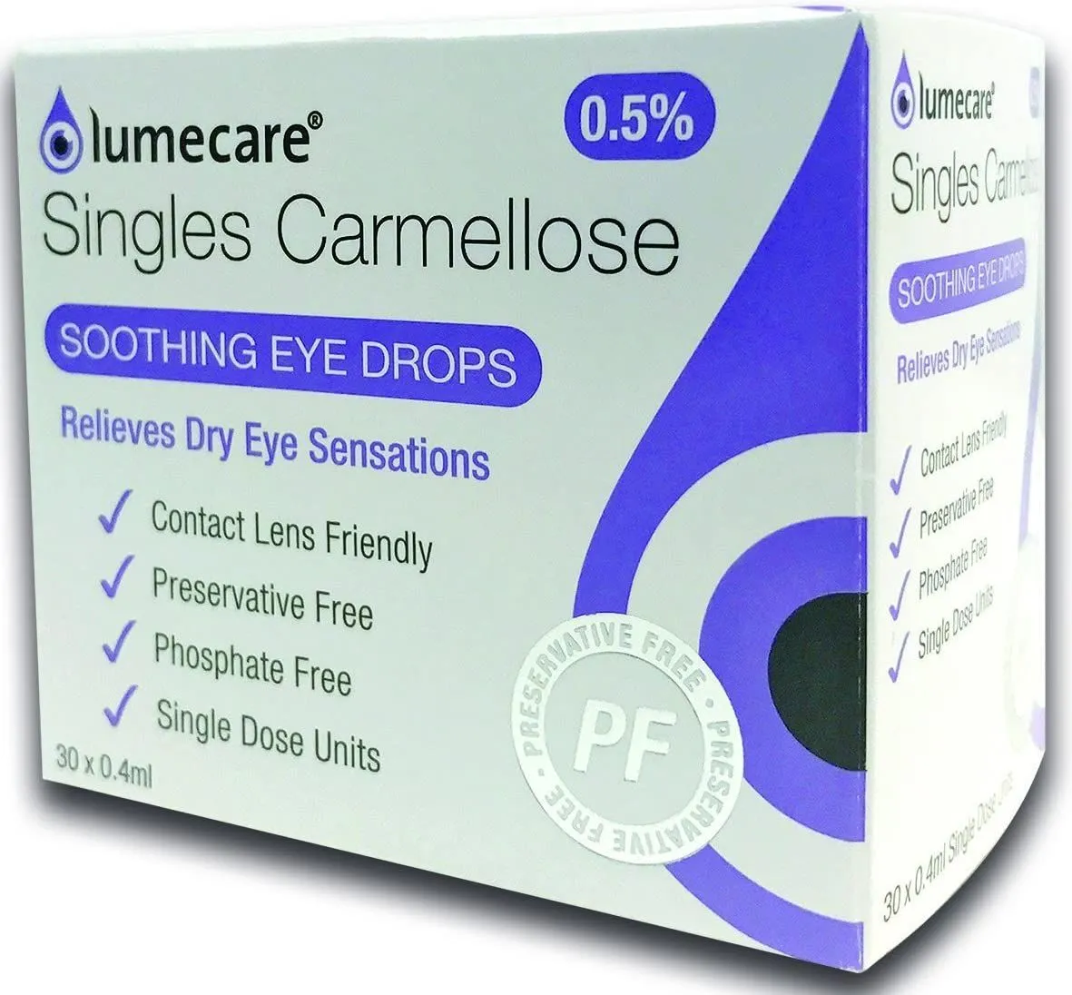 Carmellose Lubricating & Soothing Eye Drops 0.5% 0.4ml x 30 Dose Unit - Preservative Free