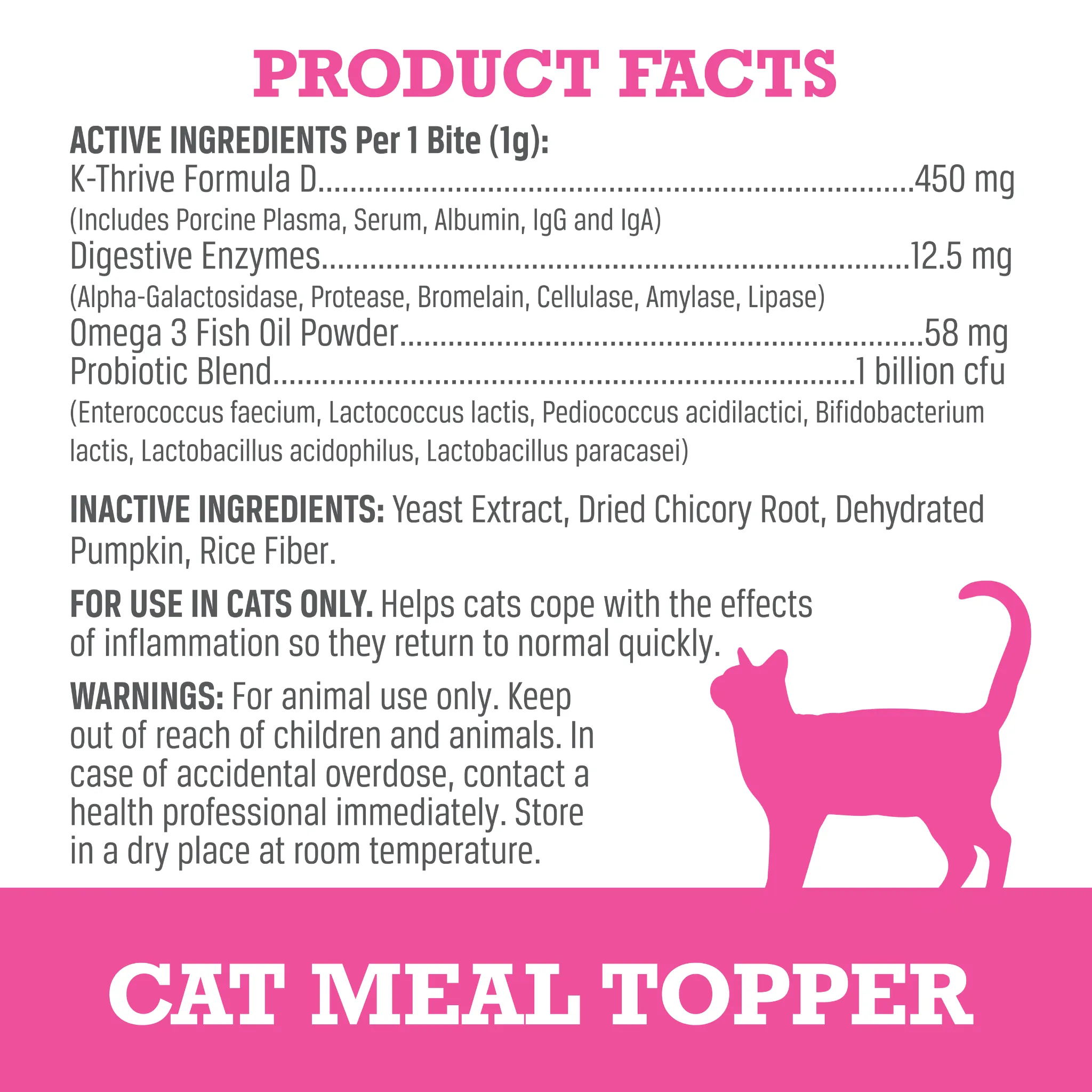 Cat Probiotic   Plasma Meal Topper