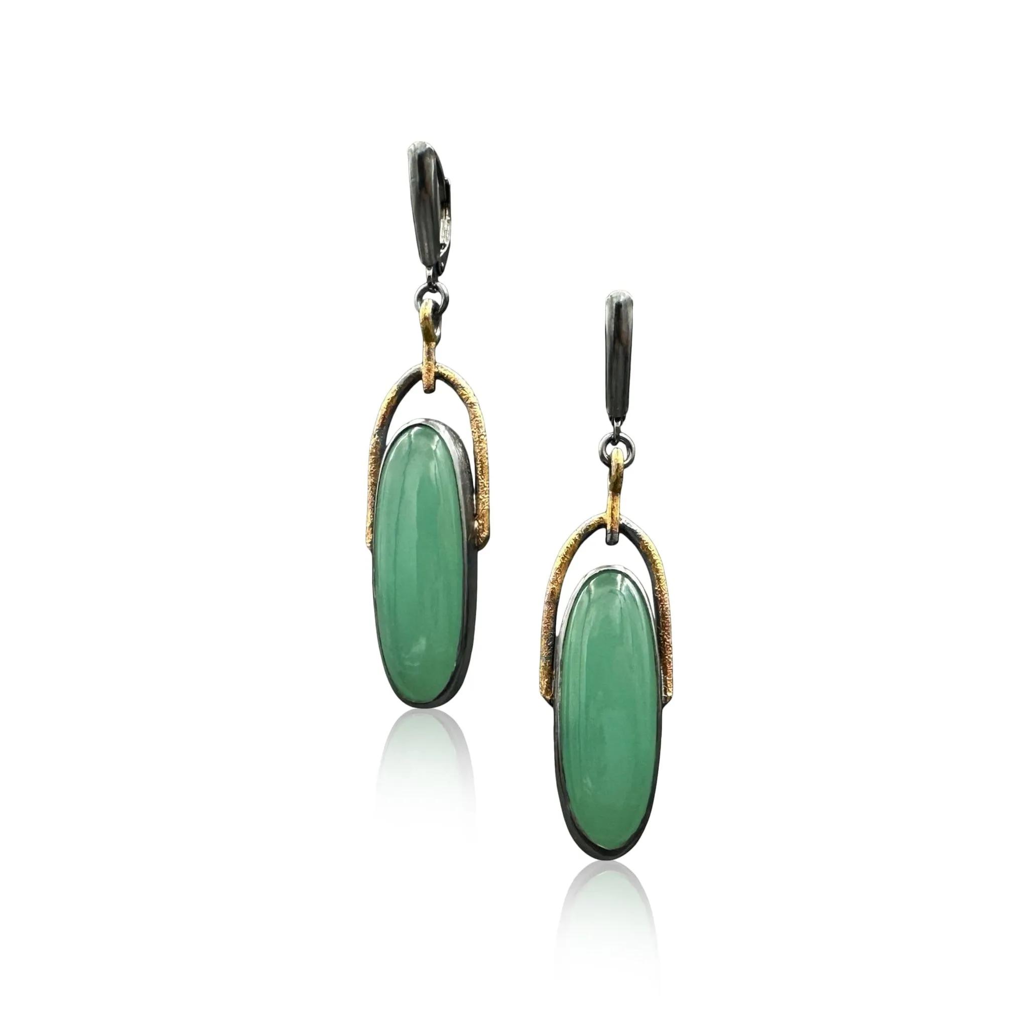 Chrysoprase Leverback Drops Earrings