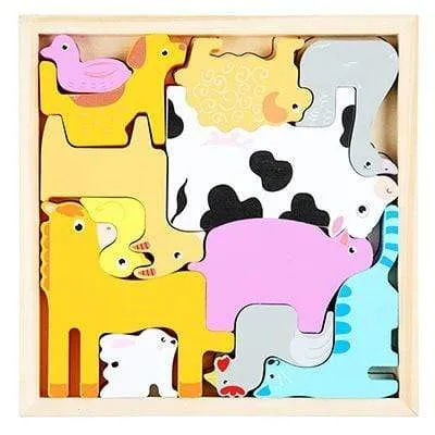 Colorful 3D Puzzle Wooden Toys High Quality Tangram Math Toys Jigsaw Game Children Preschool Imagination Educational Toy