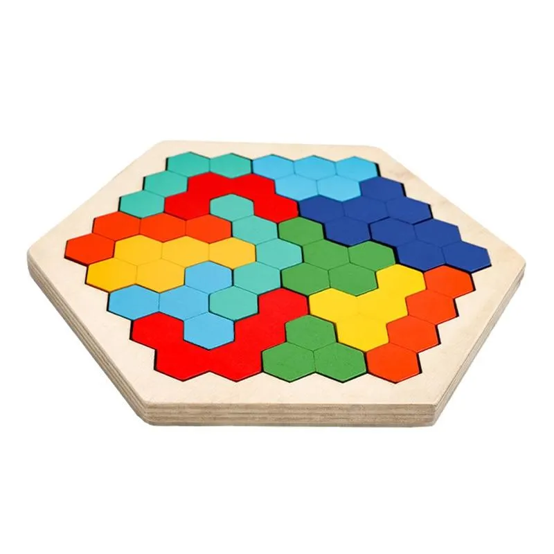 Colorful 3D Puzzle Wooden Toys High Quality Tangram Math Toys Jigsaw Game Children Preschool Imagination Educational Toy