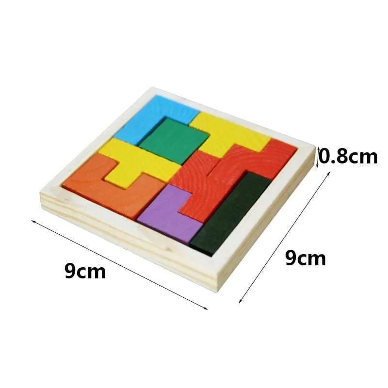 Colorful 3D Puzzle Wooden Toys High Quality Tangram Math Toys Jigsaw Game Children Preschool Imagination Educational Toy