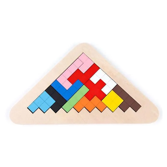 Colorful 3D Puzzle Wooden Toys High Quality Tangram Math Toys Jigsaw Game Children Preschool Imagination Educational Toy