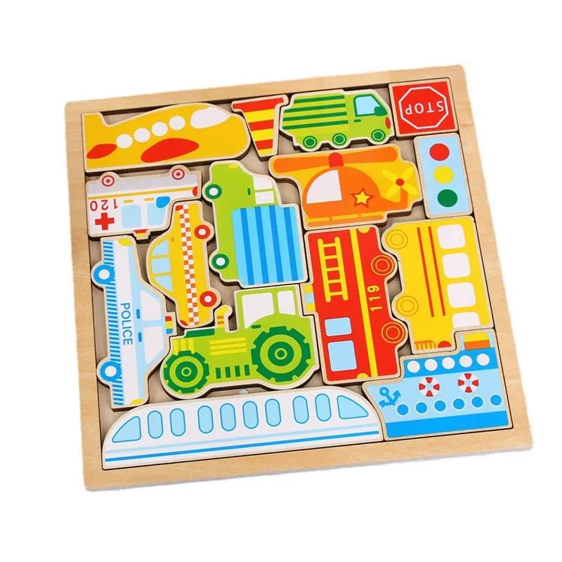 Colorful 3D Puzzle Wooden Toys High Quality Tangram Math Toys Jigsaw Game Children Preschool Imagination Educational Toy