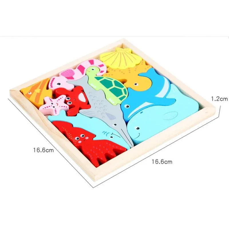 Colorful 3D Puzzle Wooden Toys High Quality Tangram Math Toys Jigsaw Game Children Preschool Imagination Educational Toy