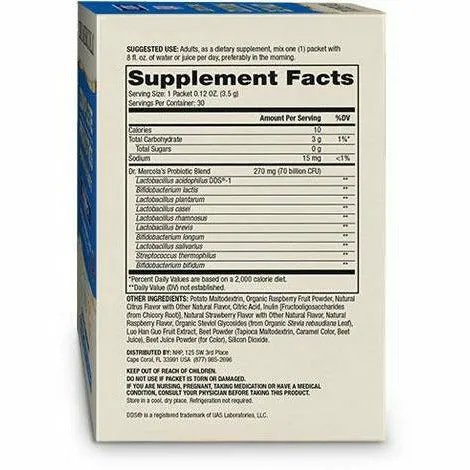 Complete Probiotics Powder Packets 30 pkts By Dr. Mercola