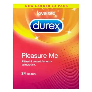 Durex Clear Ribbed and Dotted Latex Condoms, 24 Pack