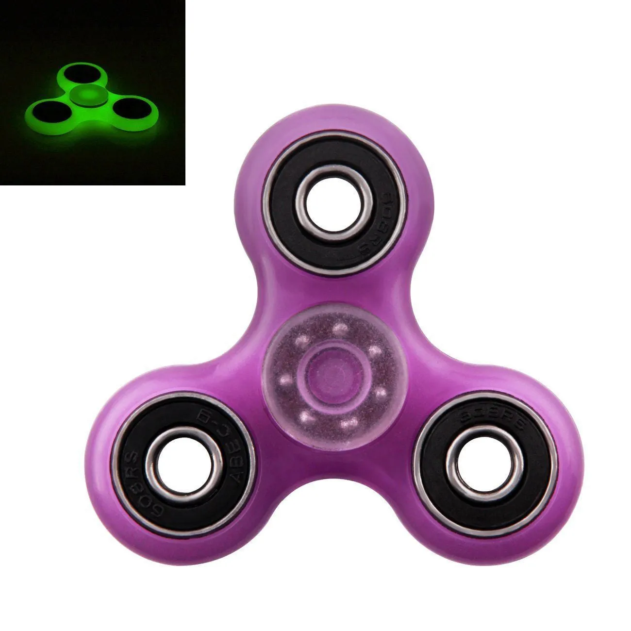 Glow in the Dark Luminous Fidget Hand Finger Tri Spinner Stress Toy Colors