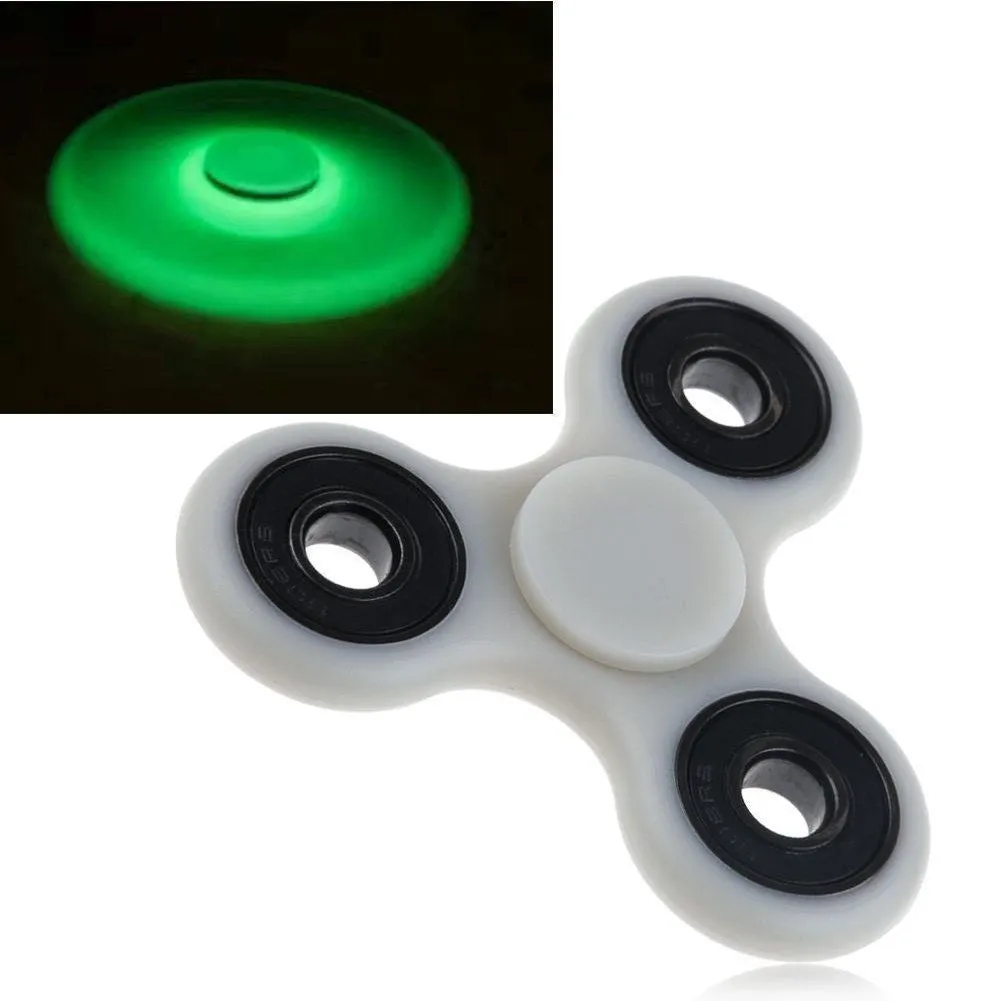 Glow in the Dark Luminous Fidget Hand Finger Tri Spinner Stress Toy Colors