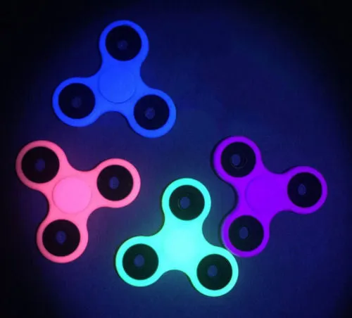 Glow in the Dark Luminous Fidget Hand Finger Tri Spinner Stress Toy Colors