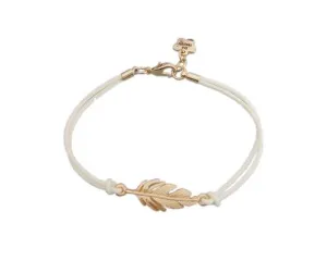 Lucky Feather Braided Bracelet - White