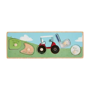 Mud Pie Golf Touch & Feel Knob Wooden Puzzle