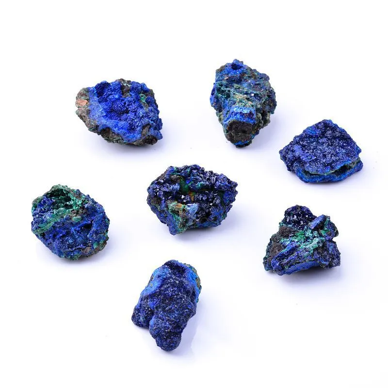 Natural Azurite And Malachite Symbiotic Mineral Crystals