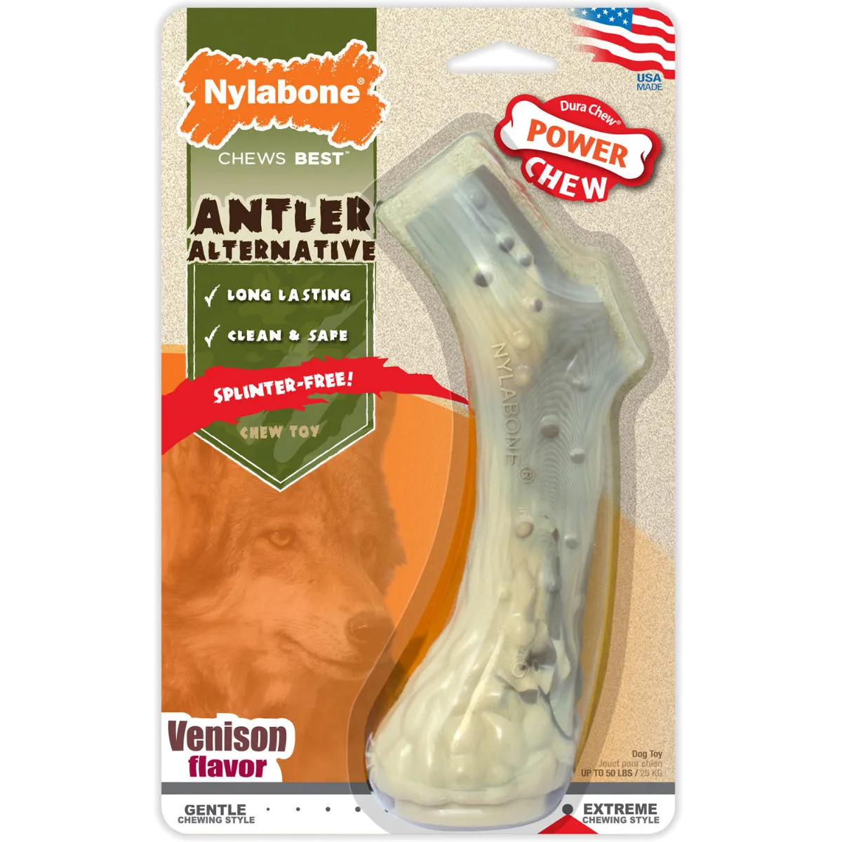 Nylabone Dura Chew Nylon Antler Venison