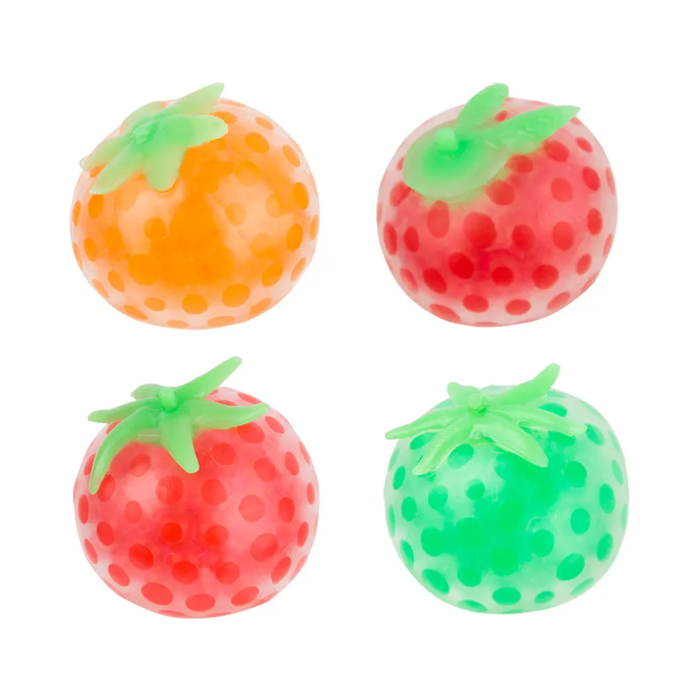 PROLOSO Squishy Fidget Toys Fruit Stress Relief Squeeze Water Beads 12 Pcs