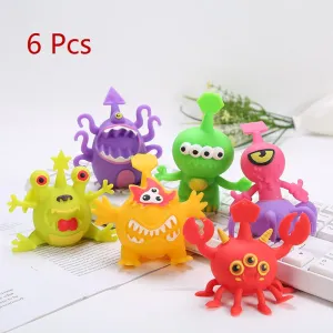 PROLOSO Squishy Toys Fidget Squeeze Monsters Stress Relief 6 Pcs