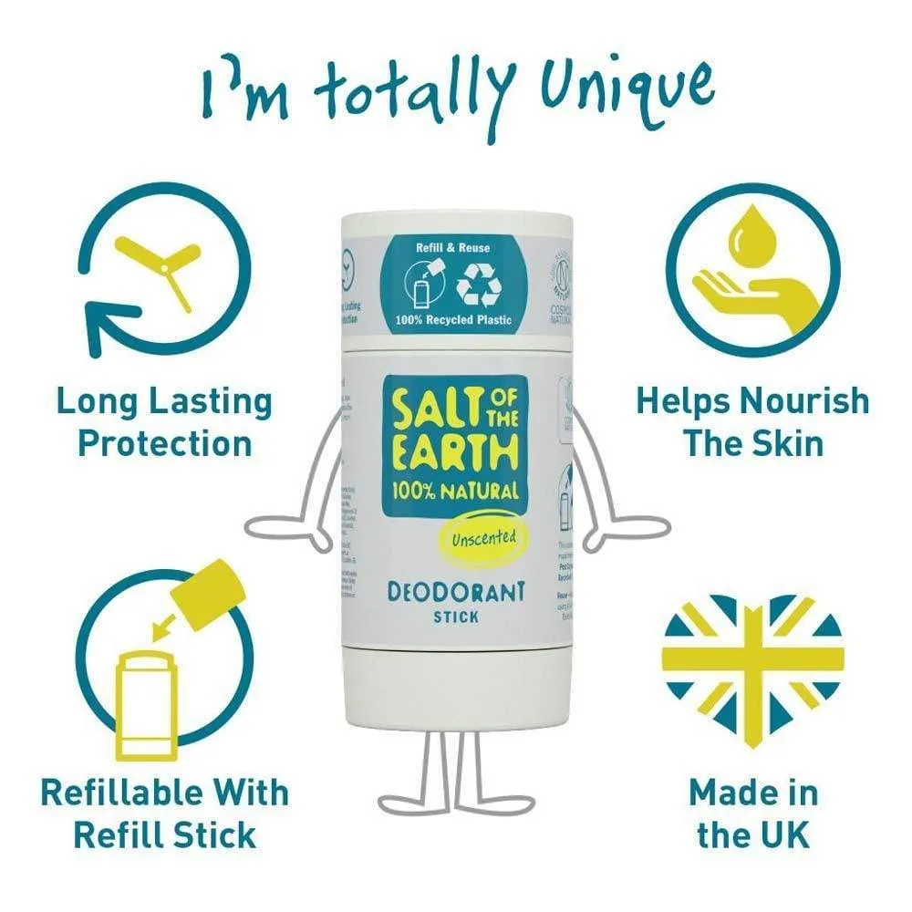 Salt of The Earth Natural Deodorant Stick (Refillable) - Unscented