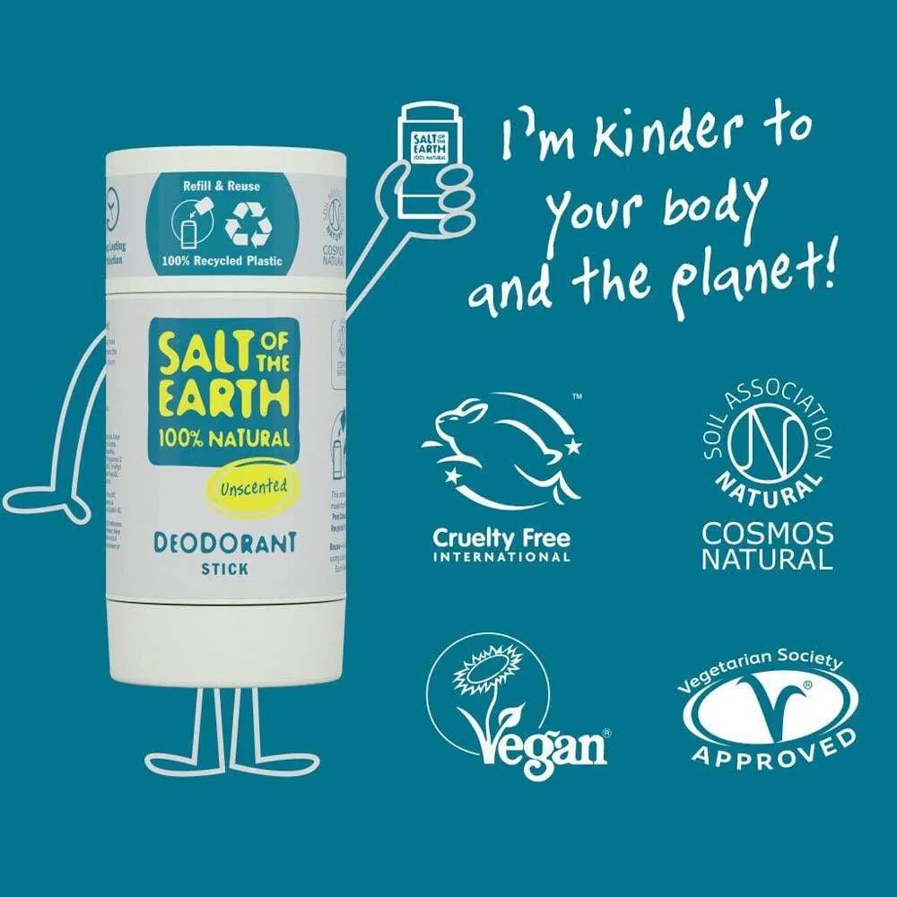 Salt of The Earth Natural Deodorant Stick (Refillable) - Unscented