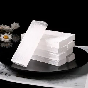 Selenite Crystal Slab White Quartz Mineral Rough