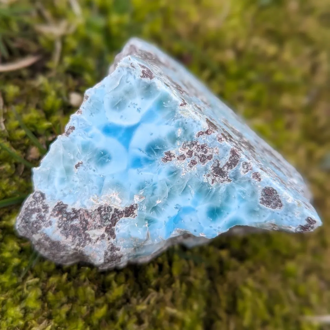 Serene Blue Larimar from Dominican Republic ~ Watery Energies for Soothing the Throat, Heart and Soul