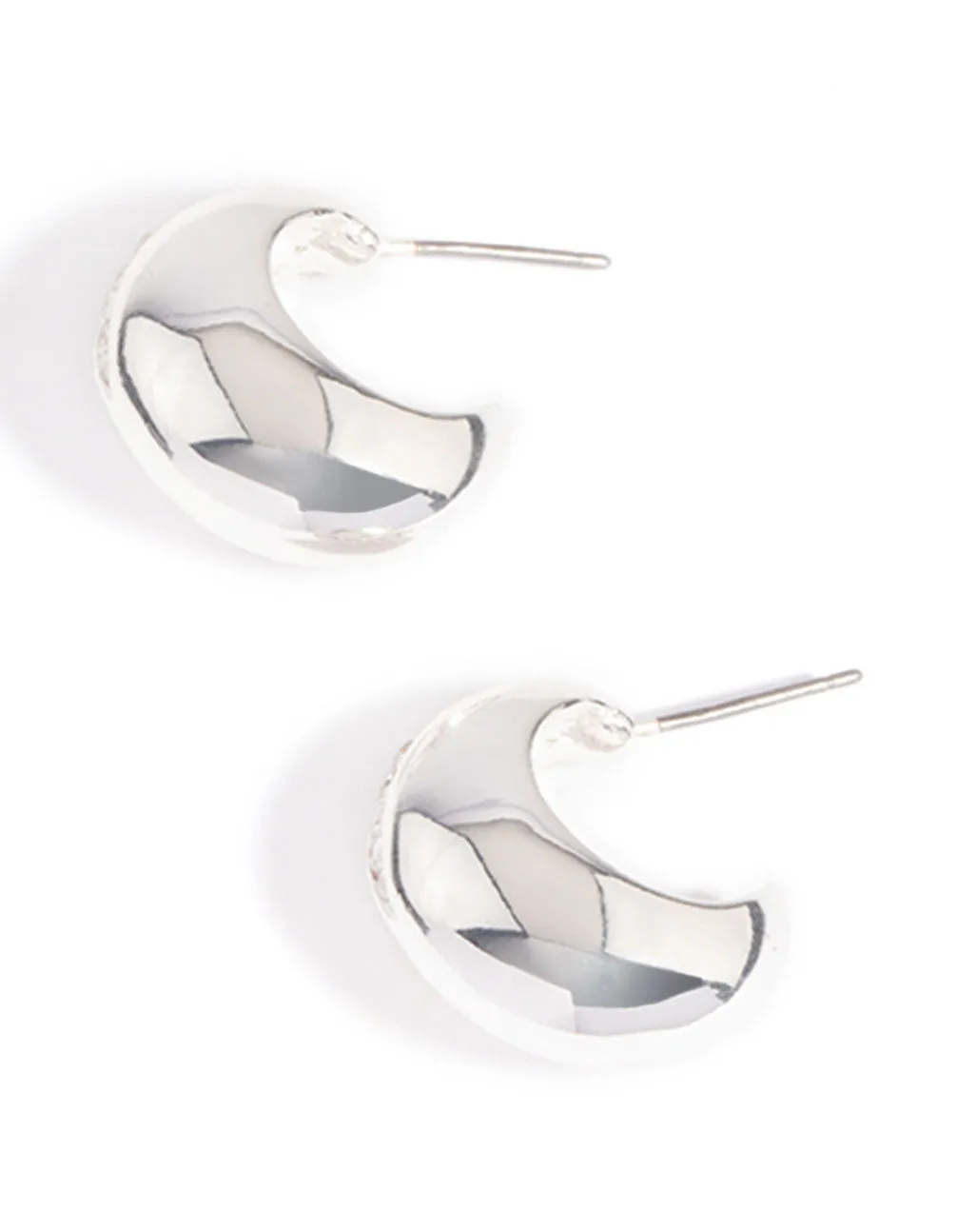 Silver Plated Diamante Wide Hoop Earrings