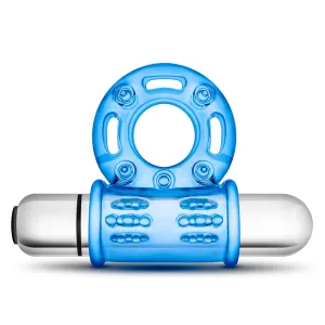 Stay Hard 10 Function Vibrating Bull Ring - Blue