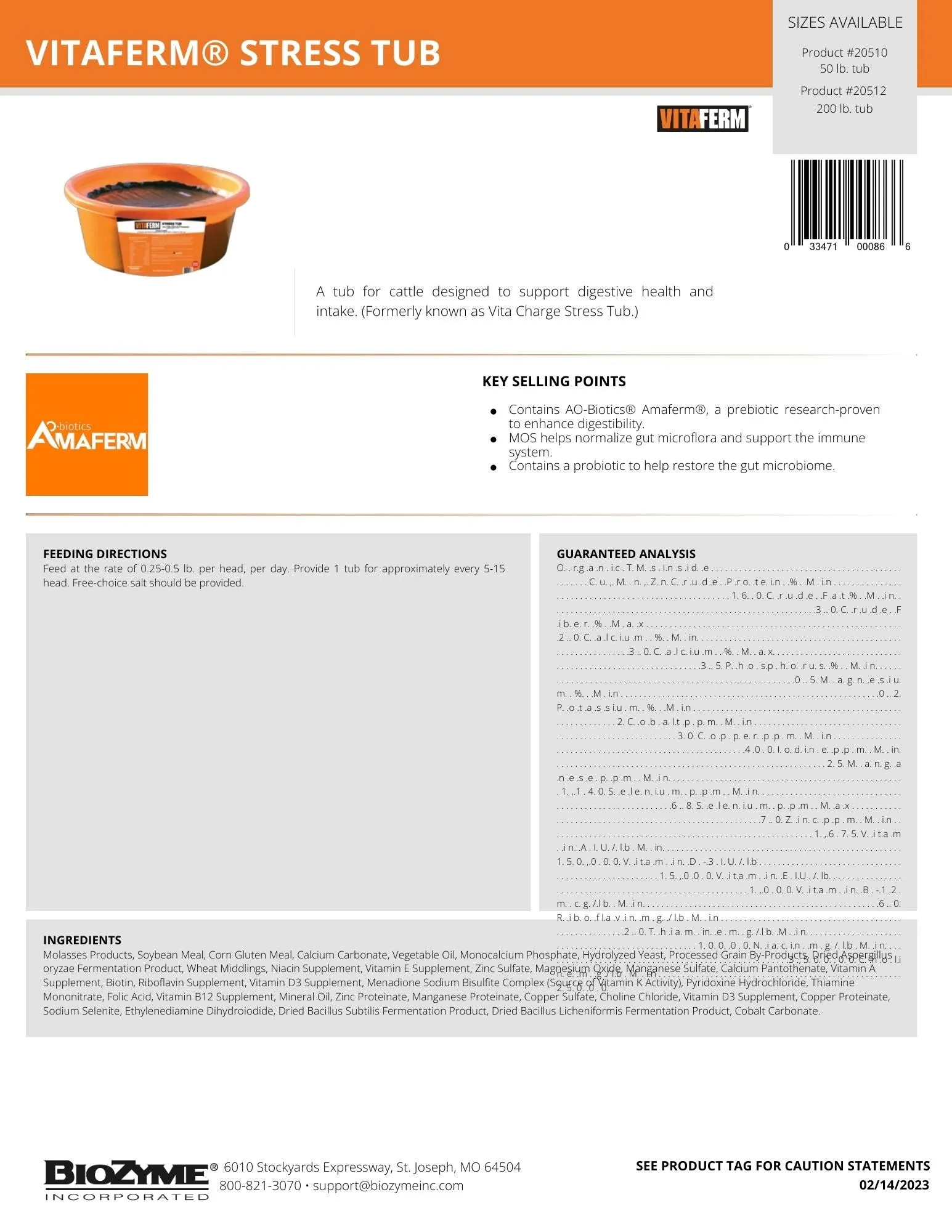 VitaFerm Stress Cattle Tub