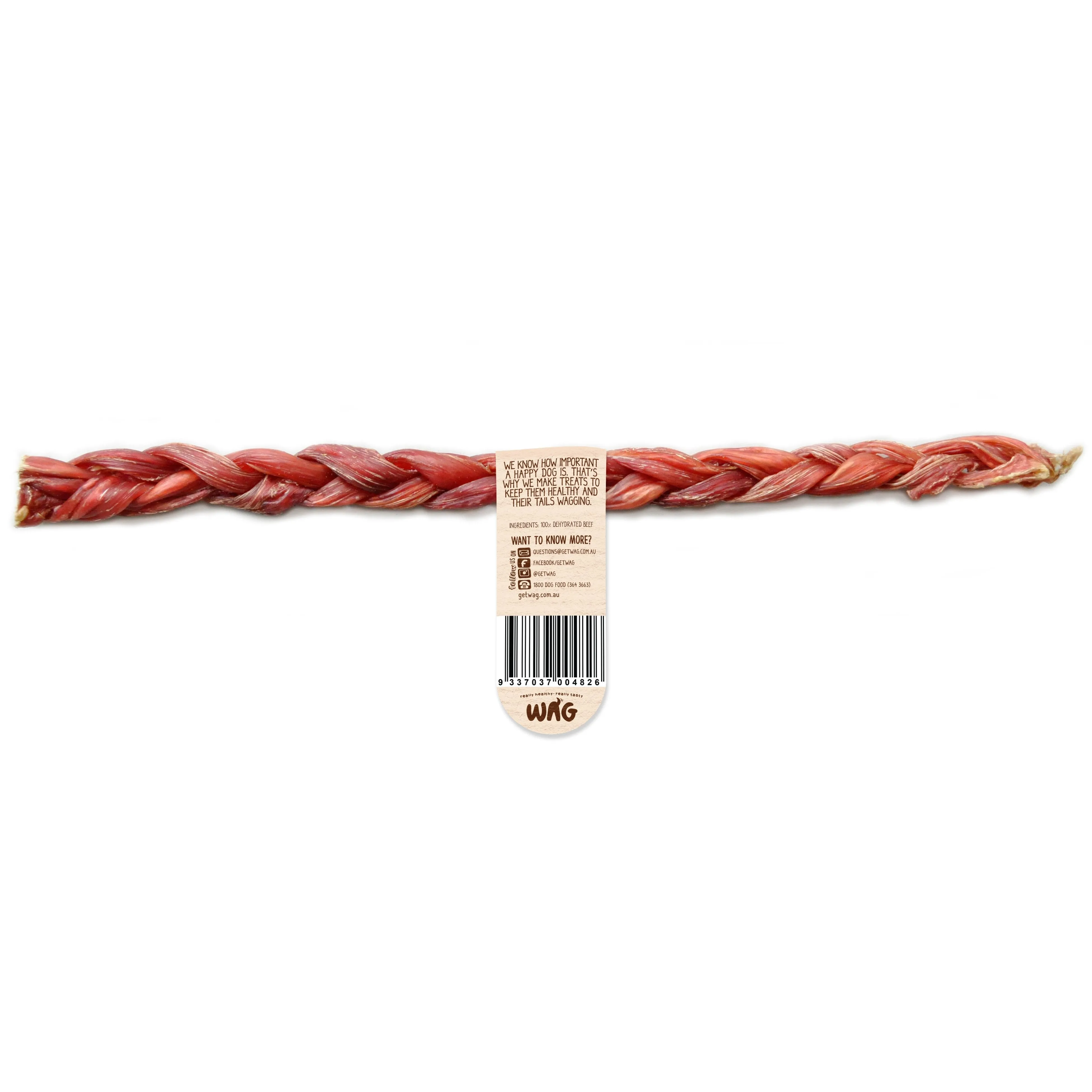 Wag Braided Bully Stick Large Dog Treat