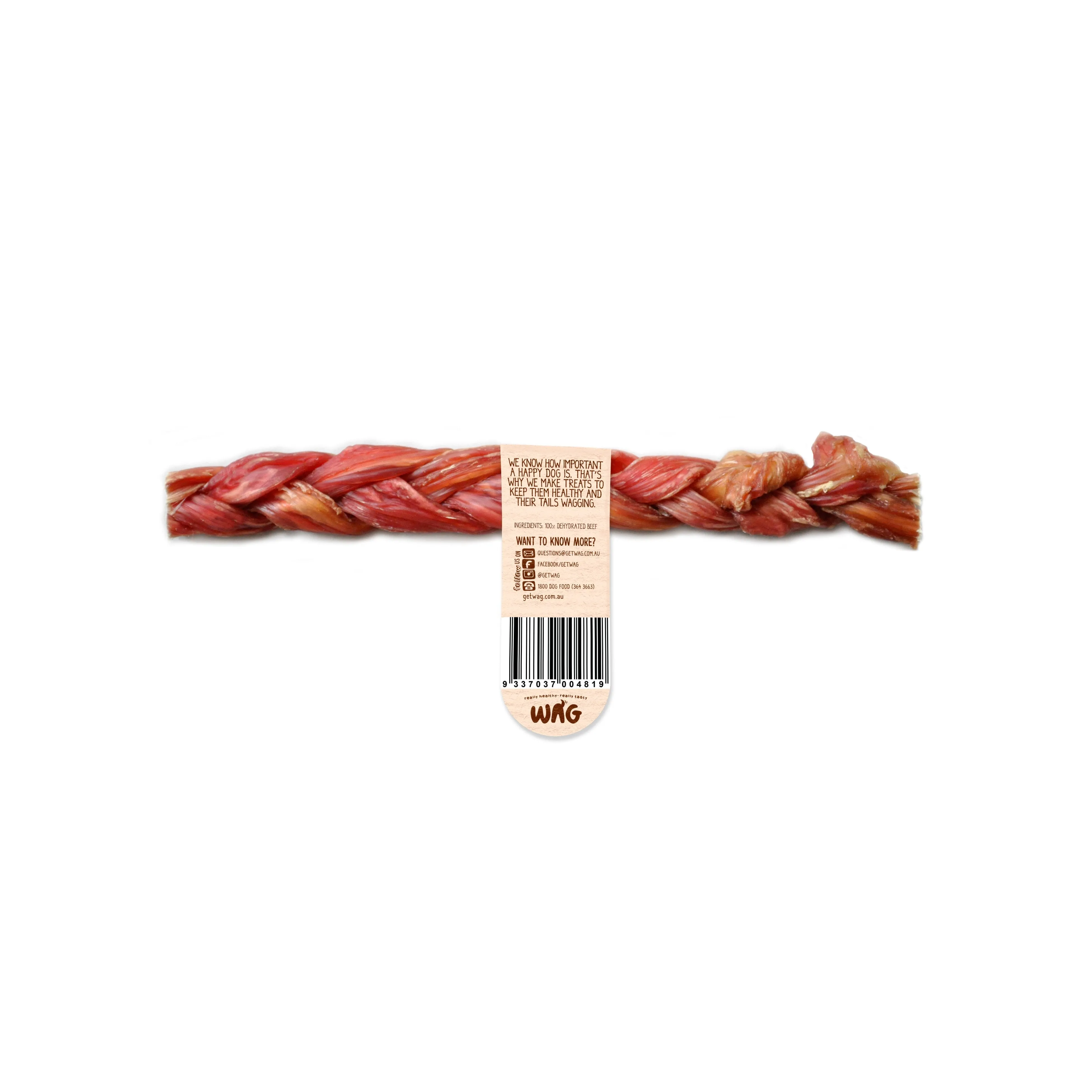 Wag Braided Bully Stick Regular Dog Treat